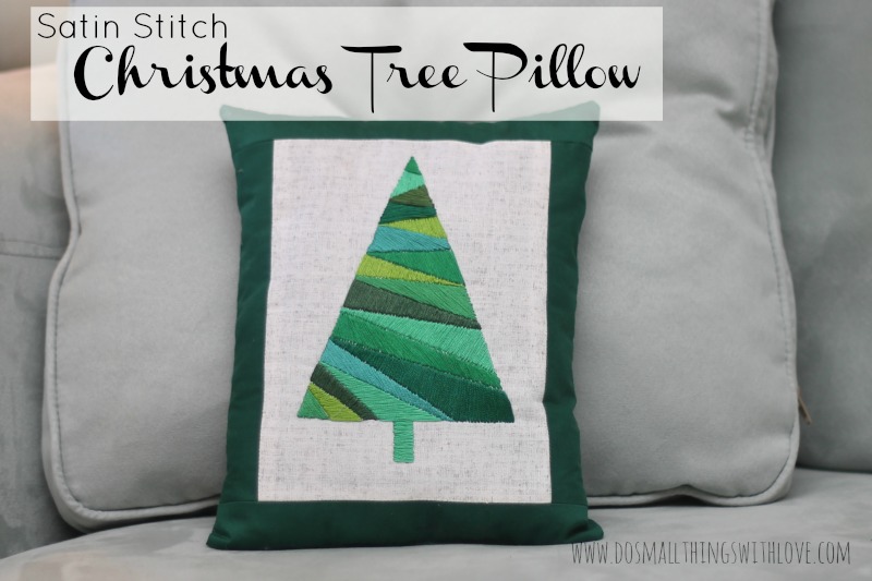 Satin Stitch Christmas Tree Pillow cover