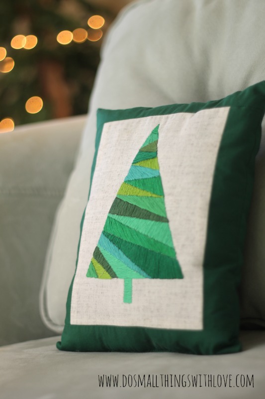 Satin stitch Christmas Tree Pillow 2