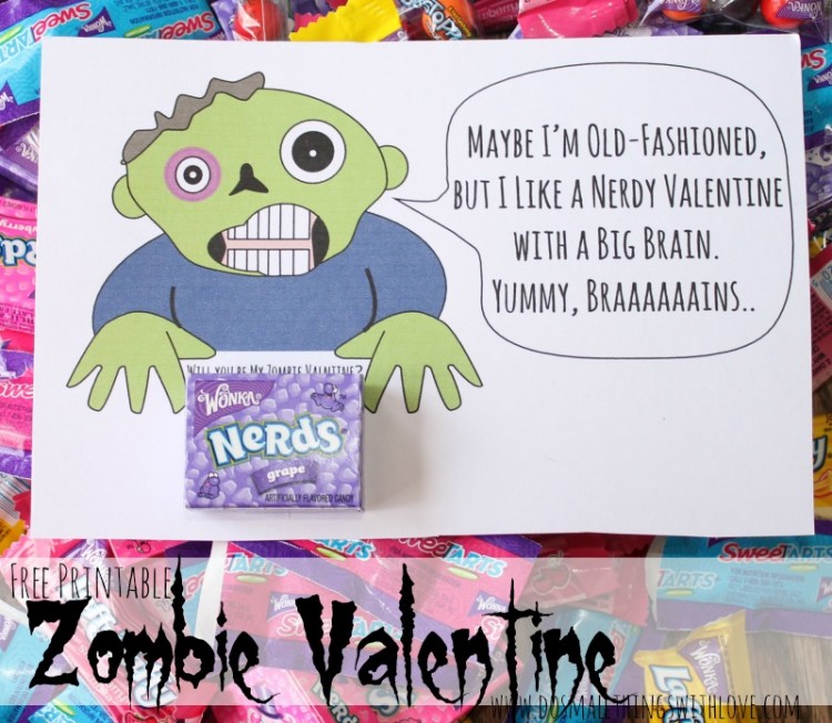 Free Printable Zombie Valentine