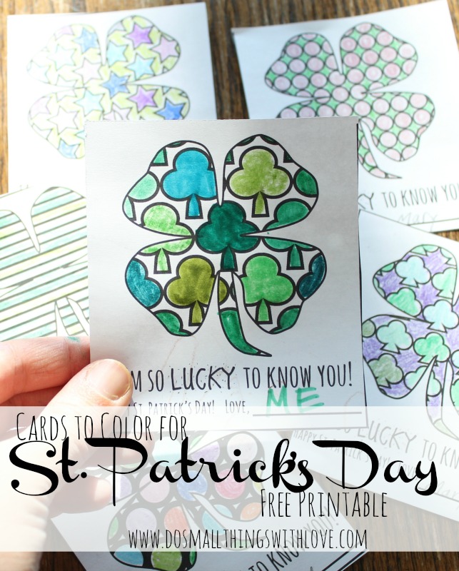 Patrick's Day Coloring Cards