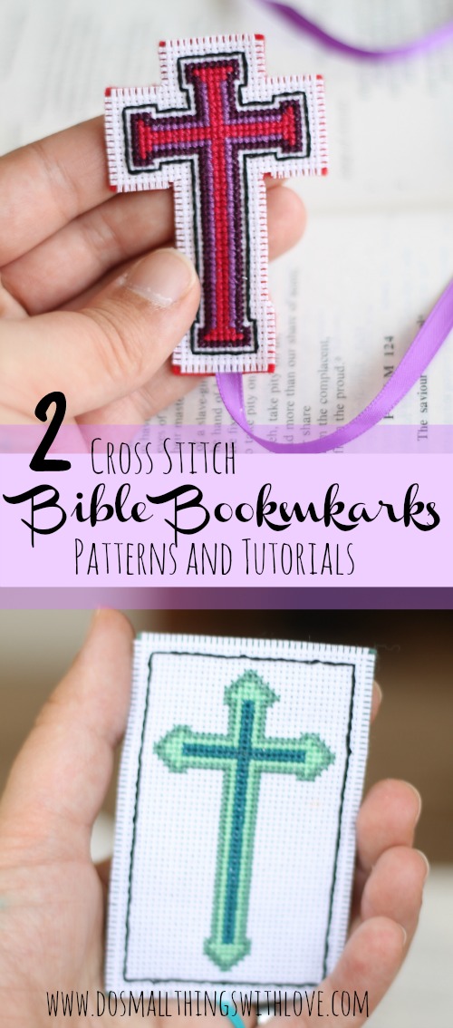 2 patterns for making cross stitch bible bookmarks