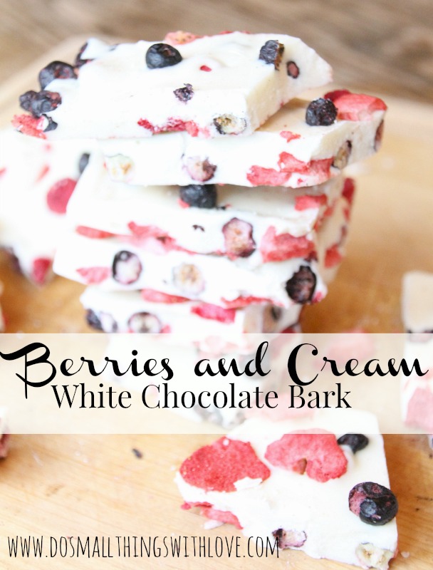 Berries and Cream White Chocolate Bark recipe