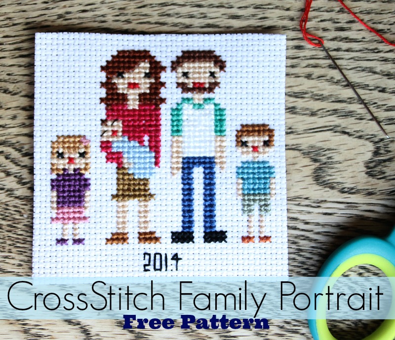 Family Portrait Cross Stitch Pattern