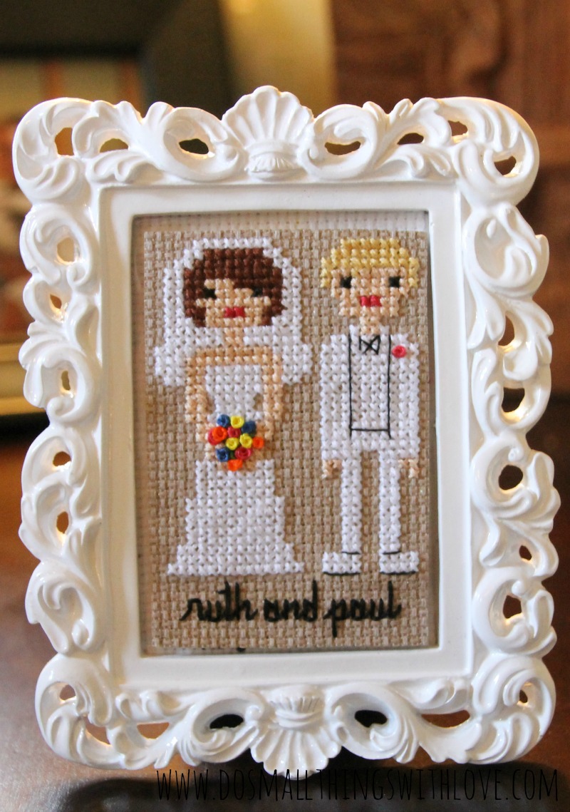 cross stitch wedding bride and groom with pattern