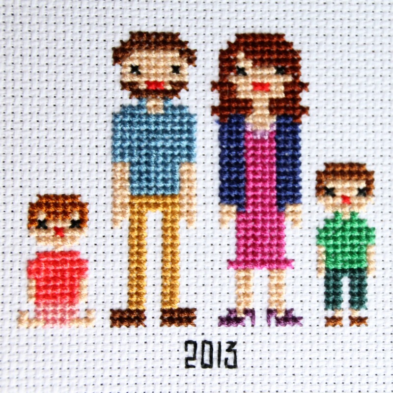 family portrait in cross stitch cg