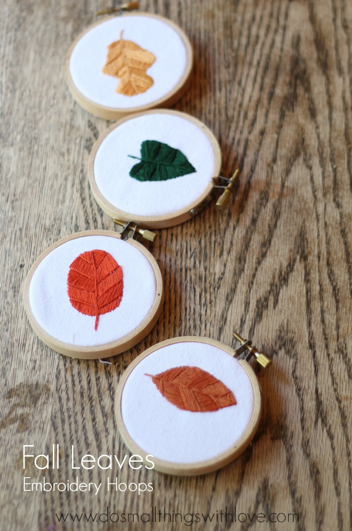 fall leaves embroidery hoops