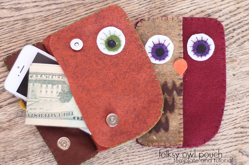 folksy owl pouch with free template