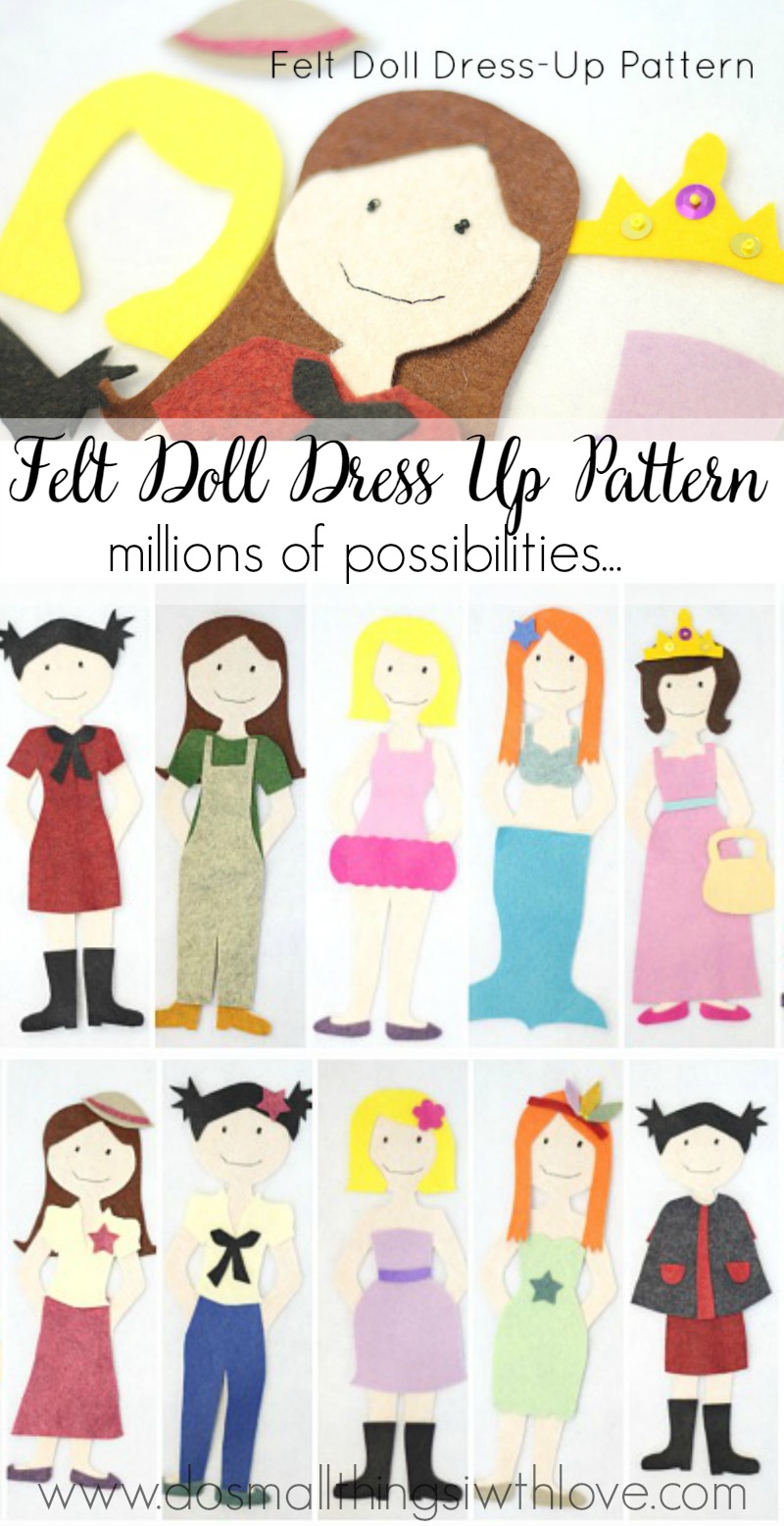 felt doll dress up pattern--available for only $1!