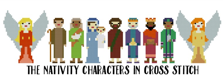 Nativity Characters in cross stitch
