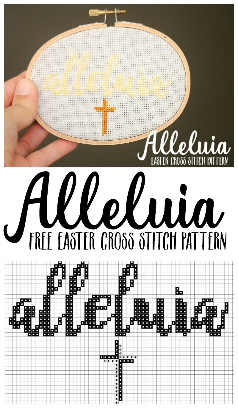 Alleluia Free Easter Cross Stitch Pattern