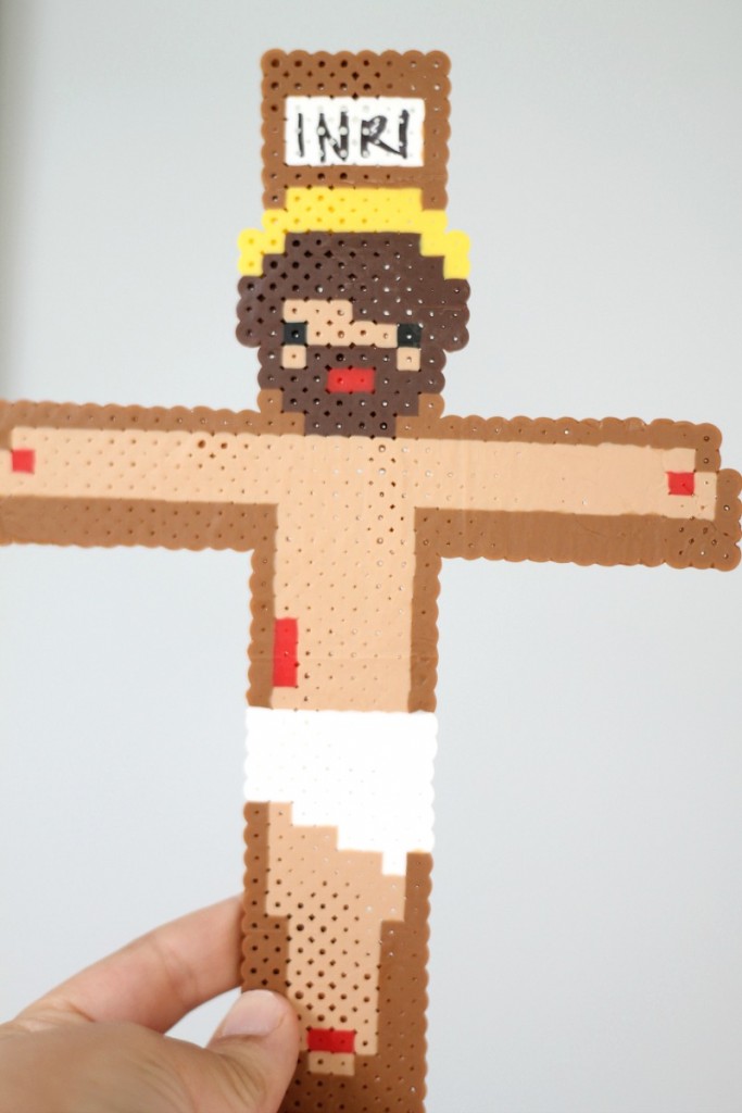 crucifixion character in perler beads