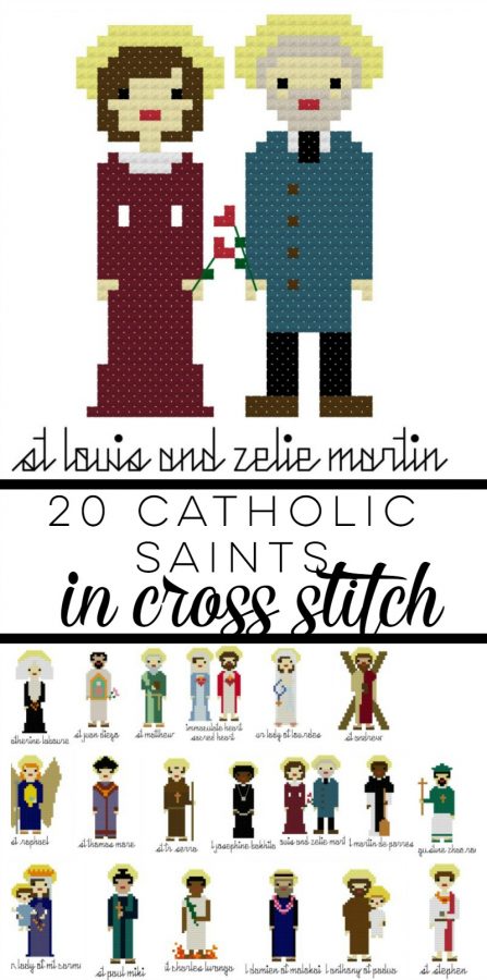 20 Catholic Saints in Cross Stitch