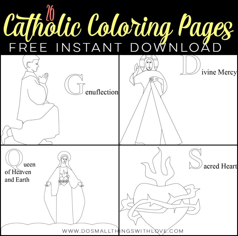 26 Catholic Coloring Pages Free Instant Download