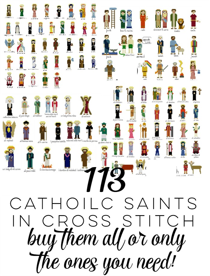 113 Catholic Saints in Cross Stitch