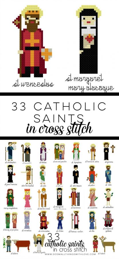 33 Catholic Saint Cross Stitch Patterns